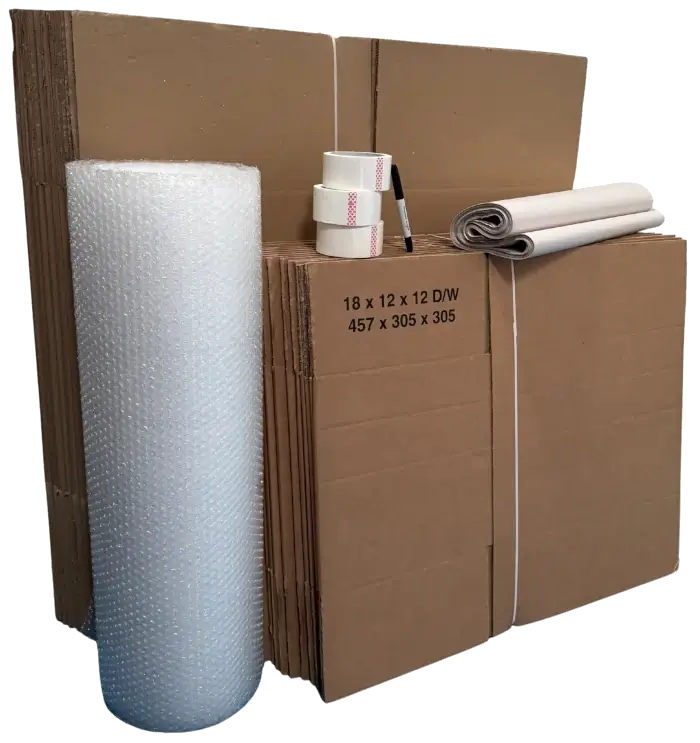 1 bed moving boxes pack light
